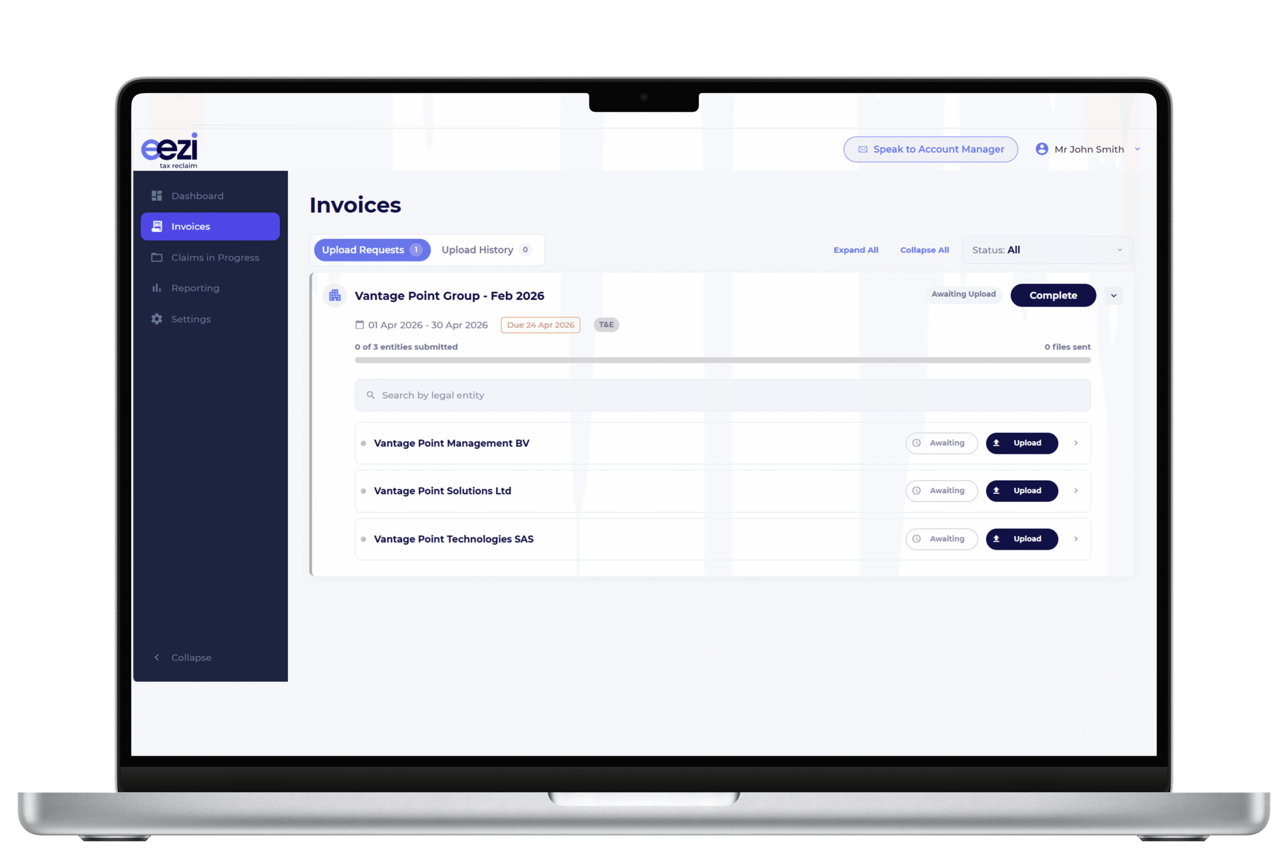 eezi tax reclaim invoices